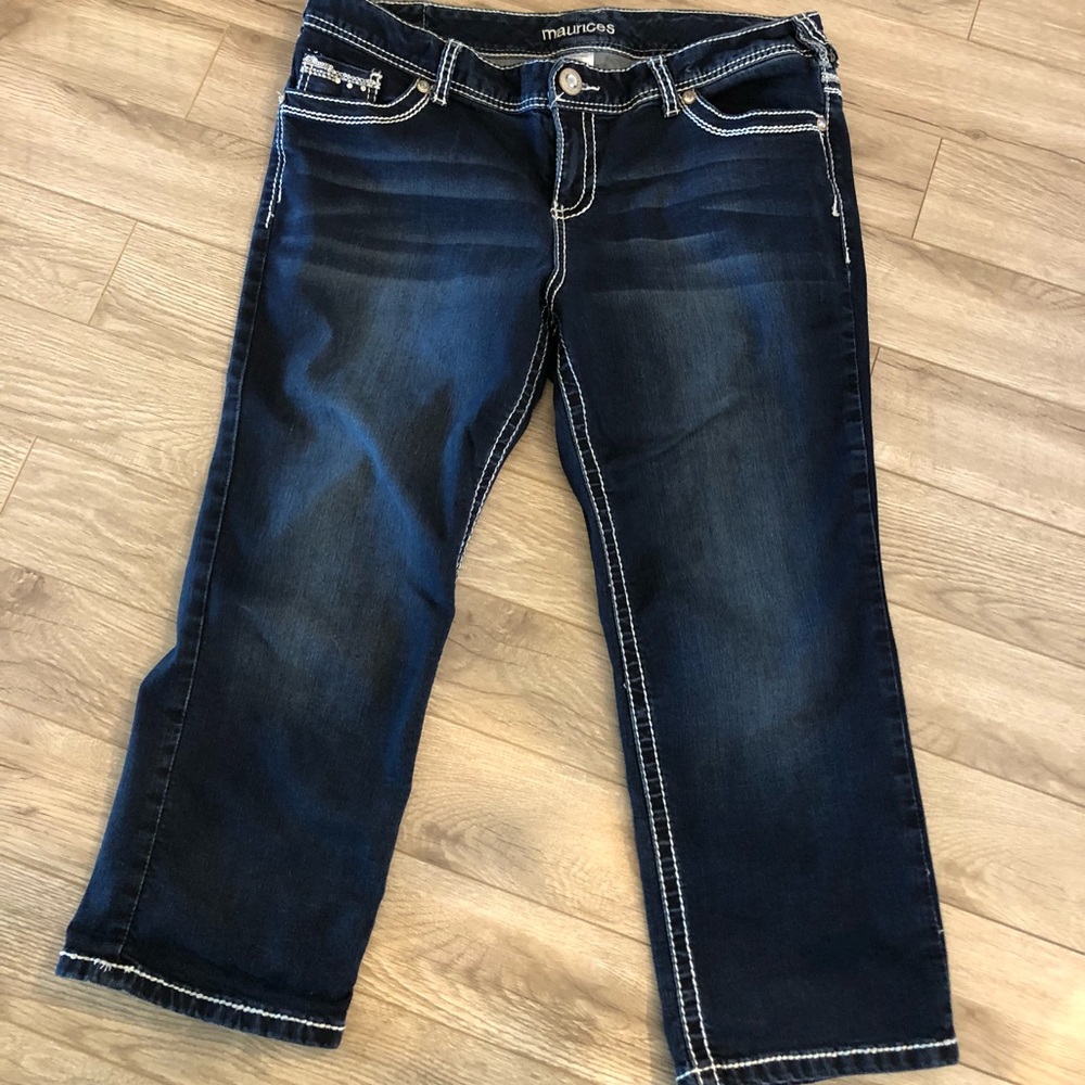 Bling denim Maurice’s capris
